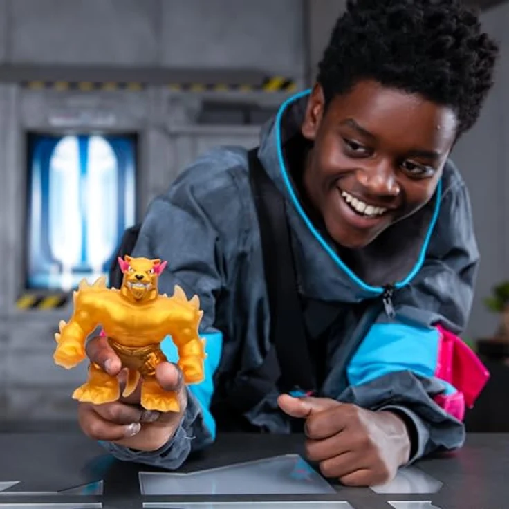 MRBEAST LAB 24738 Dehnbare Figur, Legendary Panther mit goldfarbener Füllung, 11 cm, bis zu 3x dehnbar – Bild 4