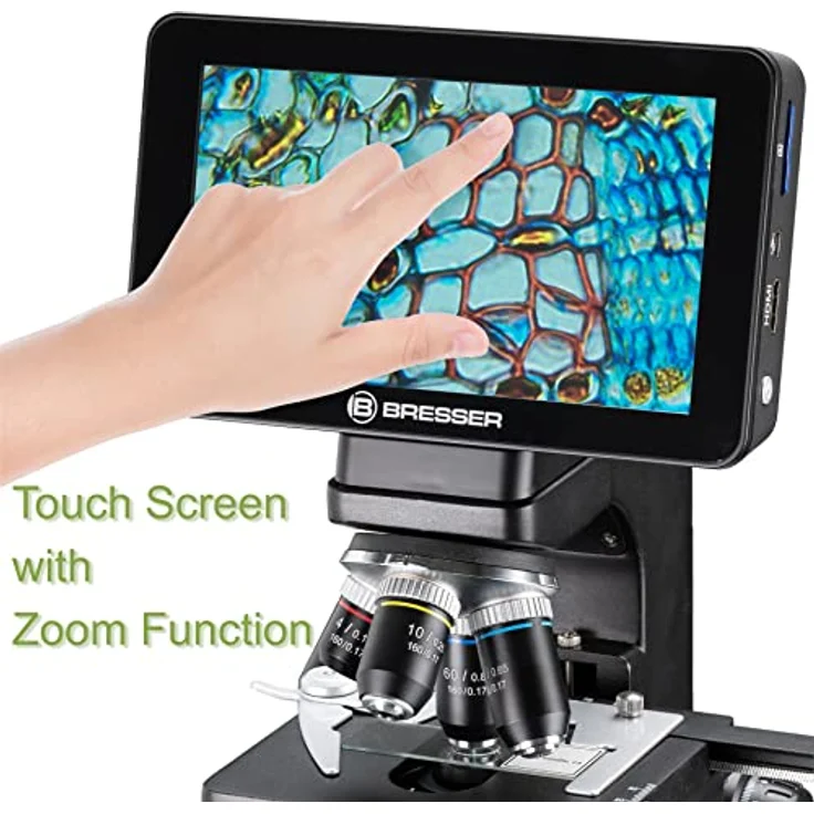 BRESSER Researcher LCD-Mikroskop, digitales Mikroskop mit 16MP Sony Kamerasensor, 7 Zoll Touchscreen und HDMI-Ausgang – Bild 3