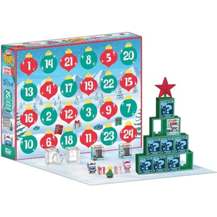 Funko Bitty Pop! Countdown Calendar: Stitch Holiday Adventskalender mit 24 Sammelfiguren aus Vinyl für Kinder ab 3 Jahren – Bild 2