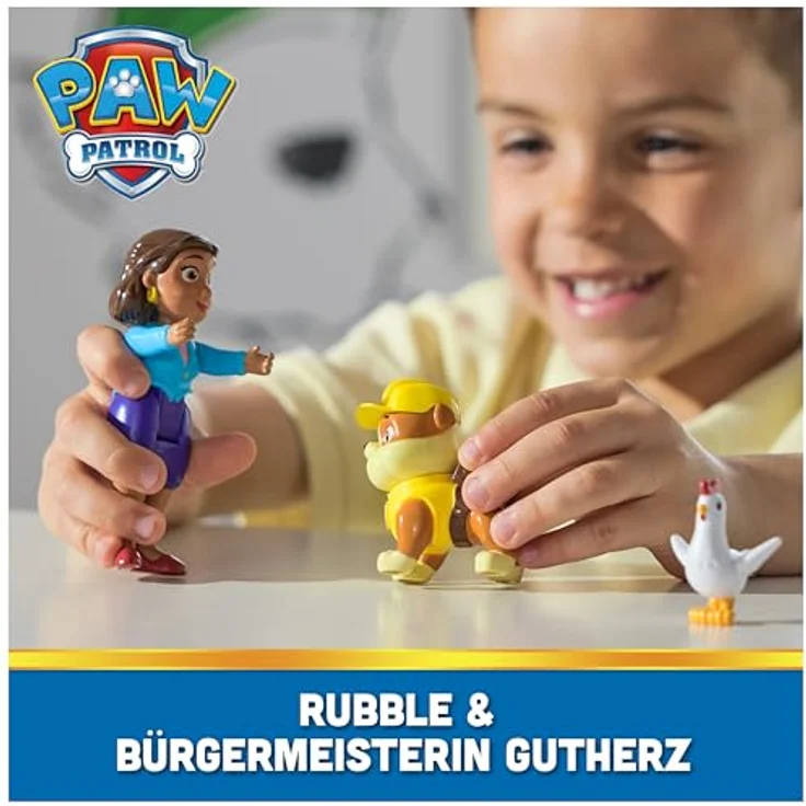 PAW PATROL Hero Pups – Actionfiguren-Set mit Rubble, Bürgermeisterin Gutherz und Henrietta Huhn, für Kinder ab 3 Jahren geeignet – Bild 2