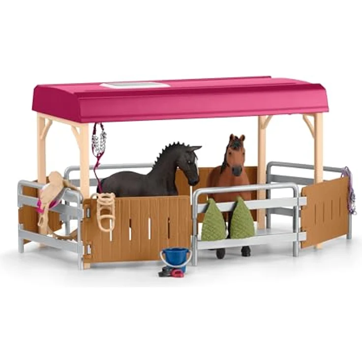 Schleich Pferdetransporter NEU - Horse Club (42619) mit integrierter Pflegestation, Grillplatz und Dachpool – Bild 11