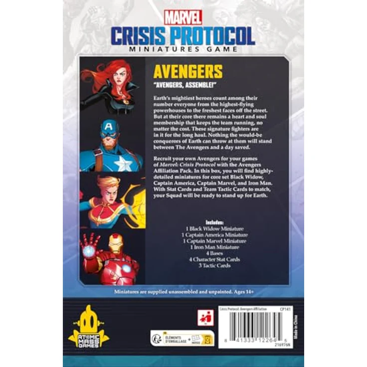 Atomic Mass Games AMGD2112 - Marvel: Crisis Protocol - Avengers Affiliation Pack, Erweiterung mit Miniaturen von Black Widow, Captain America, Captain Marvel und Iron Man, deutsch – Bild 4