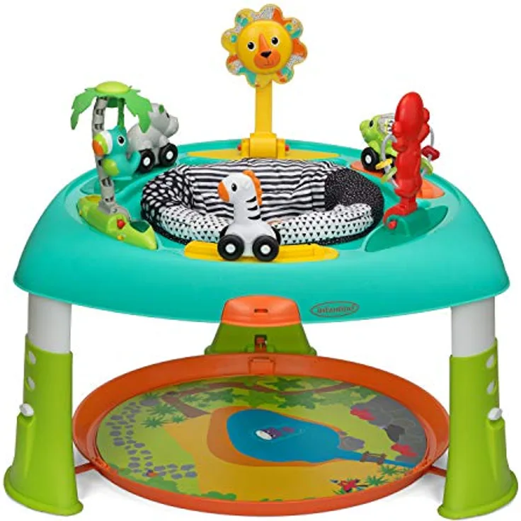 Infantino 3-in-1 Spin & Stand Entertainer - 360 Seat and Activity Table with Simple Store-Away Design, Multi-Coloured