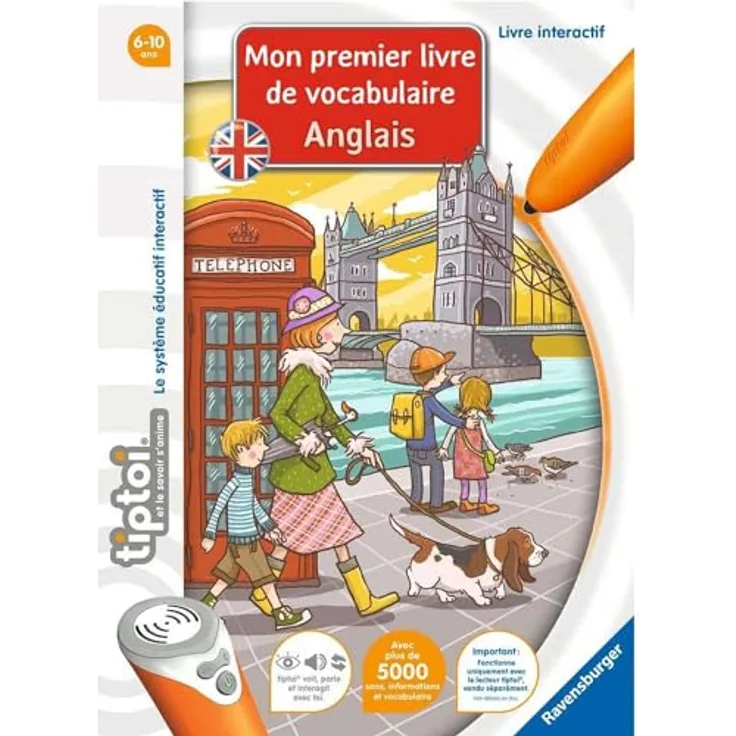 tiptoi Mon premier livre de vocabulaire Anglais, interaktives Kinderbuch mit 143 Seiten, kartonierter Einband für Altersgruppe ab 6 Jahren, Zubehör separat erhältlich