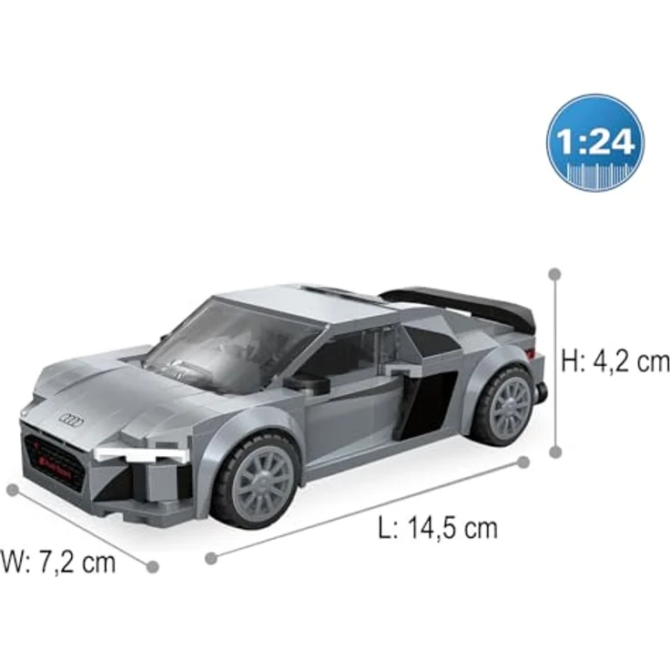 JAMARA CADA Audi R8 Coupé 1:24, Spielzeug Modellauto aus 199 Klemmbausteinen, detailgetreues Design, für Kinder ab 8 Jahren, Geschenkidee Jungen und Mädchen – Bild 3
