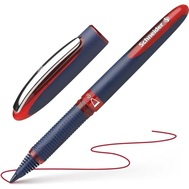 Schneider Tintenroller One Business, 10 Stück, rot, Ultra-Smooth-Spitze, dokumentenecht, ergonomische Oberfläche – Bild 6