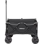 BERGER stabil Bollerwagen faltbar Beach │ Handwagen Transportwagen Transportkarre Strandwagen Gartenwagen │ belastbar bis 100 kg, klappbar, robust, leichtgängig, blau, Transporttasche