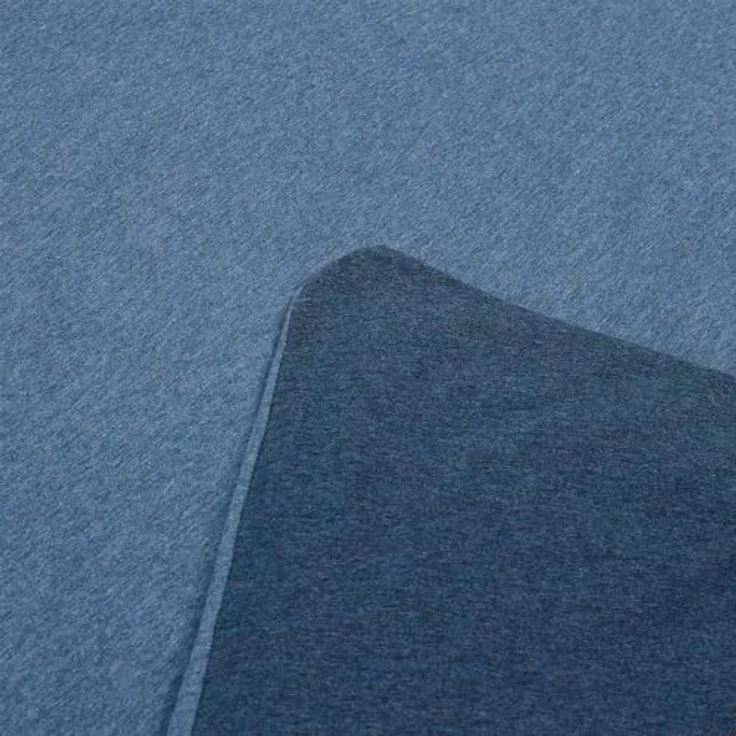 Sansibar Jersey Melange Wendebettwäsche Blau/Dunkelblau Doubleface Set 2 teilig 135x200 cm/80x80 cm – Bild 2