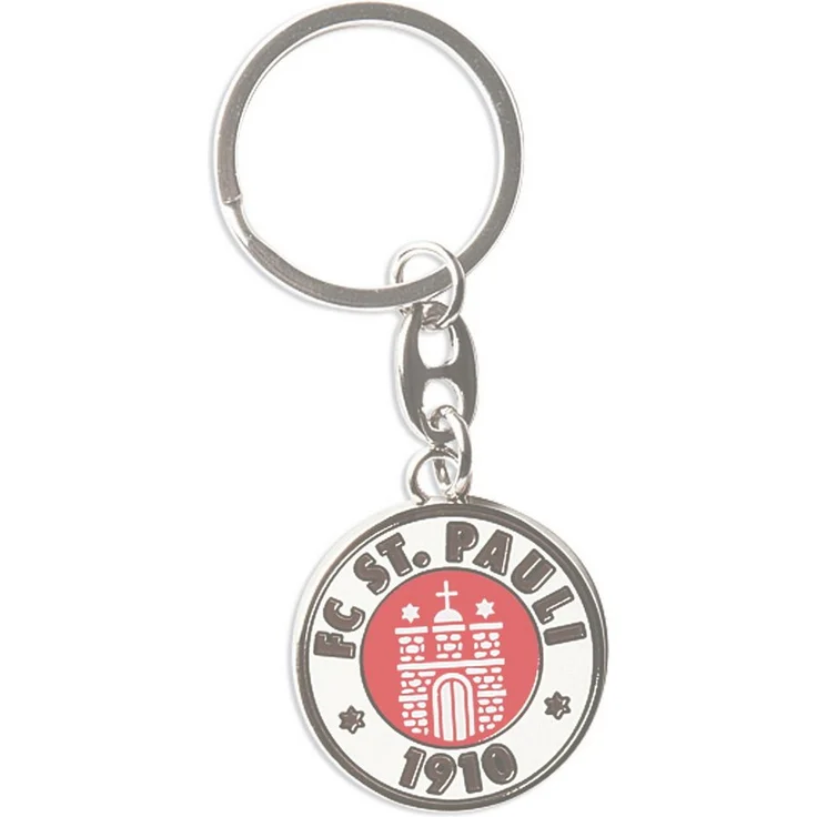 FC St. Pauli Schlüsselanhänger Logo, hochwertiger Anhänger mit rotem Tor-Design und Schriftzug "FC St. Pauli 1910" – Bild 1