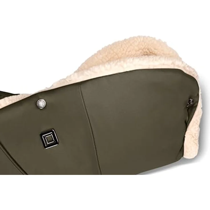 MOON Handmuff moss, Handwärmer mit weichem Teddyfell-Innenfutter für optimalen Komfort beim Kinderwagenschieben – Bild 2
