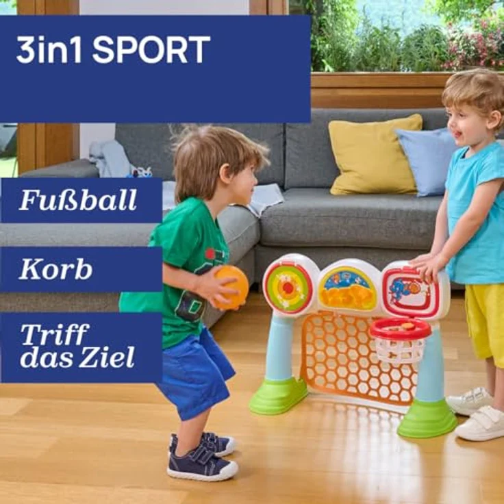 Chicco GOAL LEAGUE 2023, 3in1 Multi-Sport-Aktivitätsspiel mit Lichtern und Geräuschen, italienisches Design – Bild 4