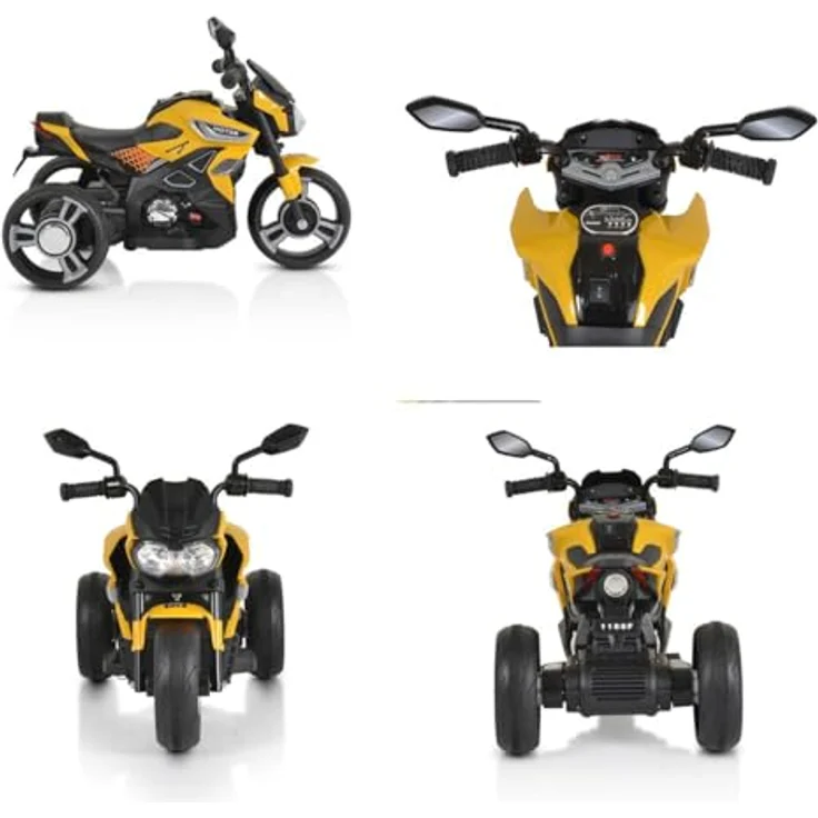 Moni Elektro-Kindermotorrad Kinder Elektromotorrad Colombo, Scheinwerfer, MP3, bis 7 km/h, blau – Bild 5