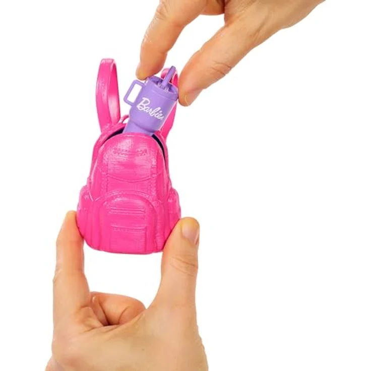 Barbie Anziehpuppe Malibu Outdoor Adventure, mit Hündchen und 10+ Zubehörteilen, violett – Bild 5
