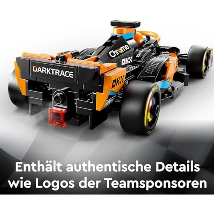LEGO Speed Champions McLaren Formel 1 Rennwagen 2023, Spielzeug für Kinder ab 9 Jahren, baubares Fahrzeugmodell, Schwarz/Orange – Bild 4