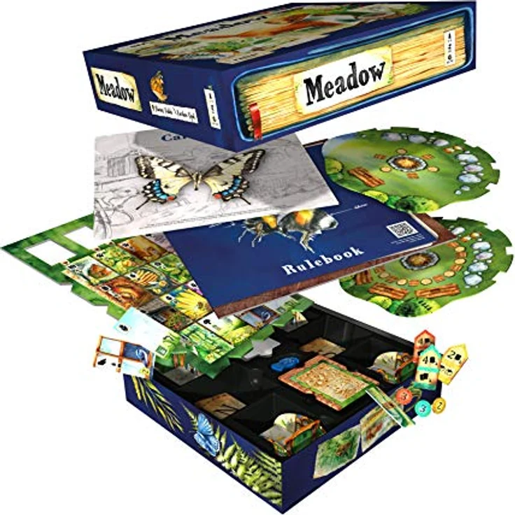 Asmodee Meadow - Brettspiel für 1-4 Spieler, ab 10 Jahren, italienische Ausgabe mit über 200 handgemalten Karten und strategischem Icon-Management – Bild 2