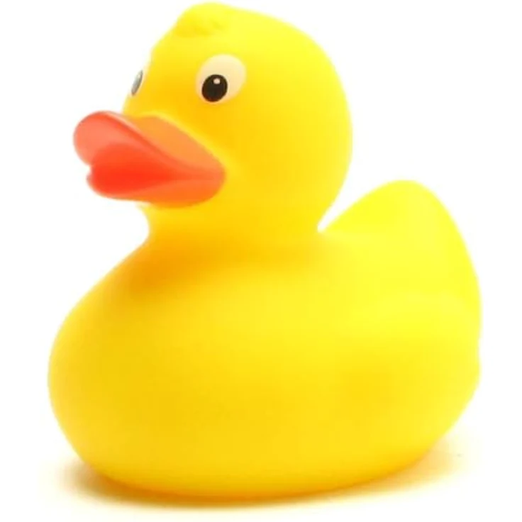 Duckshop Badeente Malina Gelb, klassisches Badewannenspielzeug mit leiser Quietschfunktion, 8,5 cm, Geschenkidee für Kinder und Sammler – Bild 1