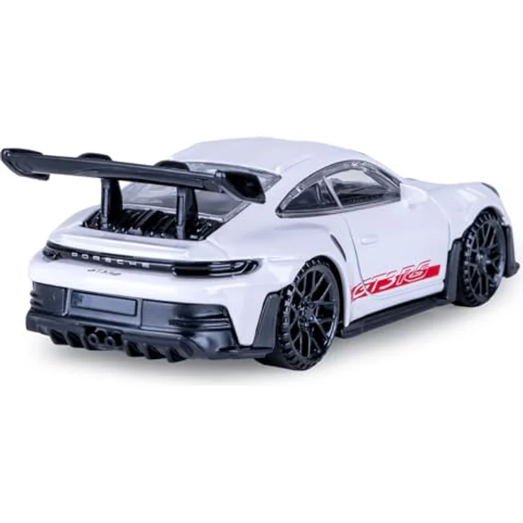 JAMARA Porsche 911 GT3 RS Diecast 1:43 Modellauto mit stabiler Metallkarosserie und originalgetreuer silberner Lackierung – Bild 5