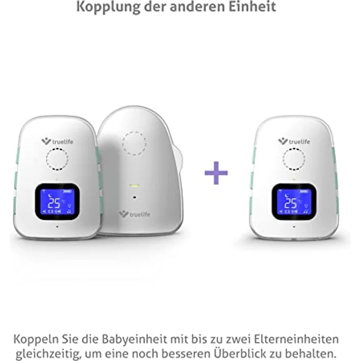 TrueLife Babyphone NannyTone VM3, Reichweite bis 300 m in Gebäuden, 2-tlg. Set, Bidirektionale Signalübertragung, Langlebige wiederaufladbare Batterie – Bild 10