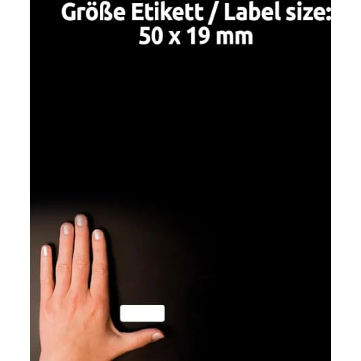 AVERY Zweckform Etiketten 3327, selbstklebend, weiß, 50,0 x 19,0 mm, 486 Stück – Bild 4