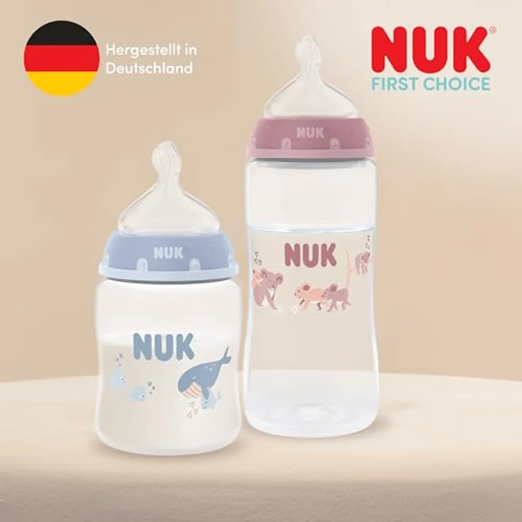 Nuk PP-Flasche First Choice Plus, 3er Pack mit Silikon-Sauger, Temperature Control, 300 ml, Koala, Gr. M – Bild 7