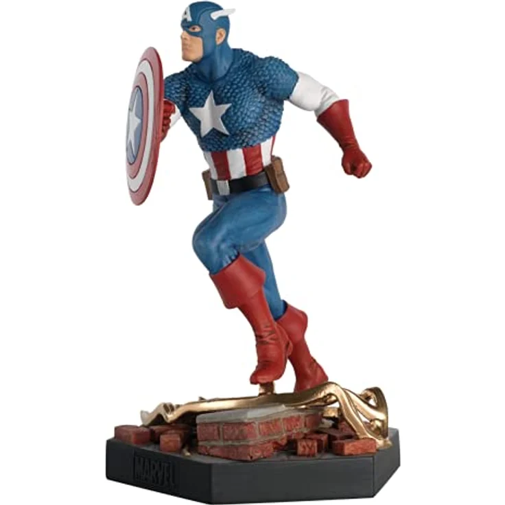 Hero Collector EAGLEMOSS MVSEN002 Captain America Schlacht Pose Figur, Maßstab 1:18, bunt, offiziell lizenziert – Bild 1
