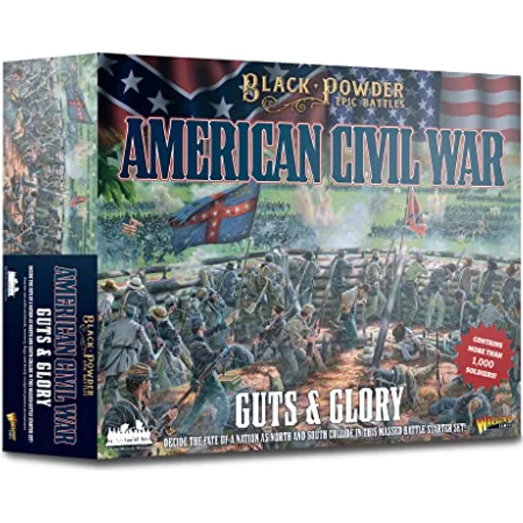 Black Powder Black Powder Epic Battles – American Civil War Starter Set – Guts & Glory, mit Plastikfiguren für 6 Infanterieregimente, Zouave und Kavallerie, inkl. Regelbuch und Zubehör – Bild 1
