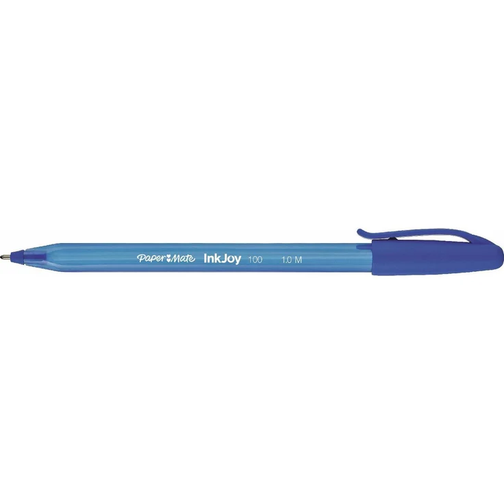 Paper Mate InkJoy 100, Kugelschreiber mit 1 mm Strichstärke, Blau, Transparent, 50 Stück