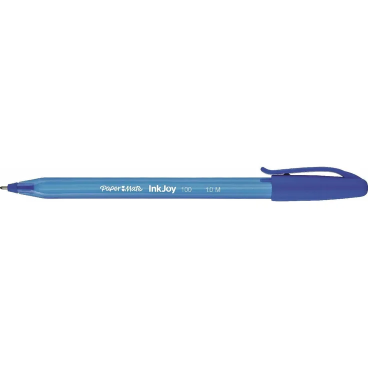 Paper Mate InkJoy 100, Kugelschreiber mit 1 mm Strichstärke, Blau, Transparent, 50 Stück