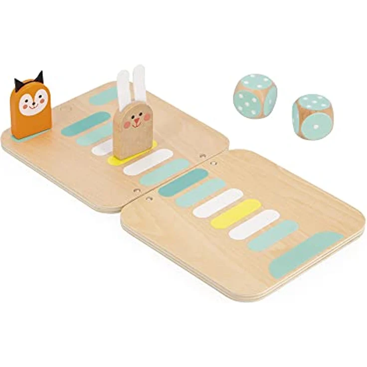 Janod - Taktik - 2-in-1-Kinder-Brettspiel - Hasen und Füchse - ab 5 Jahre, J02472 - Massivholz - 2 Spieler – Bild 3