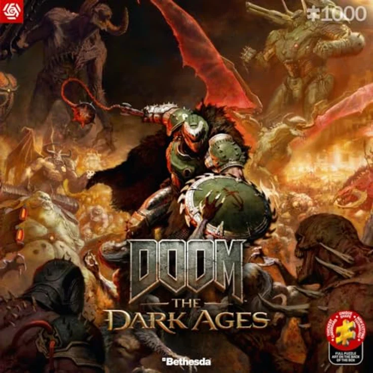 Good Loot Doom The Dark Ages - Slayer's Rag Puzzle, 1000 Teile, offizielles Artwork, 48 x 68 cm, für 1+ Spieler – Bild 1