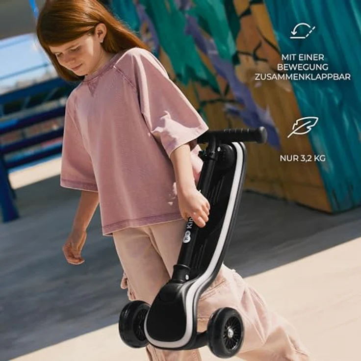 Kinderkraft RAKET Kinderroller, Scooter mit LED Rädern, höhenverstellbarem Lenker und modernem Design, rosa – Bild 5