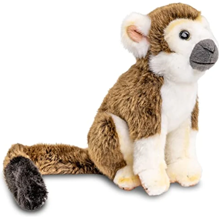 Uni-Toys Totenkopfaffe, sitzend - 19 cm hochwertiges Plüsch-Kuscheltier, lebensecht und flauschig weich – Bild 3
