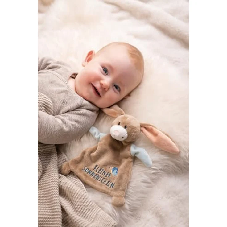 NICI Schmusetuch Hase Lopino „Kleiner Sonnenschein“, braun, 20x17cm, Kuscheltuch für Babys & Kleinkinder mit langen Schlappohren und hochwertiger Stickerei – Bild 5
