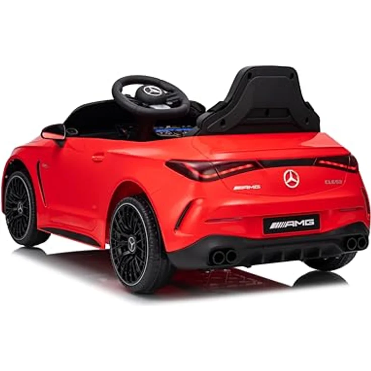 FINOOS Kinder Elektroauto 12V Mercedes CLE53 AMG, mit Fernbedienung und Sanftanlaufsystem, Rot – Bild 3