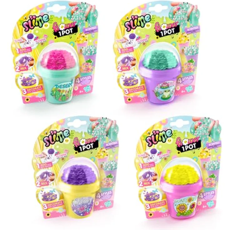 Canal Toys So Slime Slime Flower, Duftschleim im Topf mit Farbblume, 4 Styles zum Sammeln, Kreativ-Set für Kinder ab 6 Jahren - SSC417