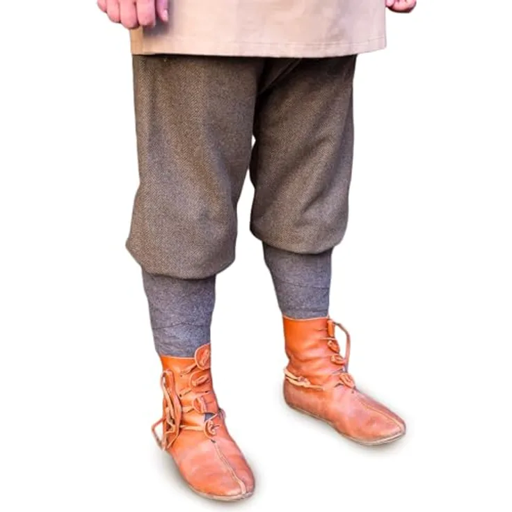 Burgschneider Rushose Ivar Fischgrät - Oliv Grau (XL, Unisex, Wolle) - Early Medieval Rus