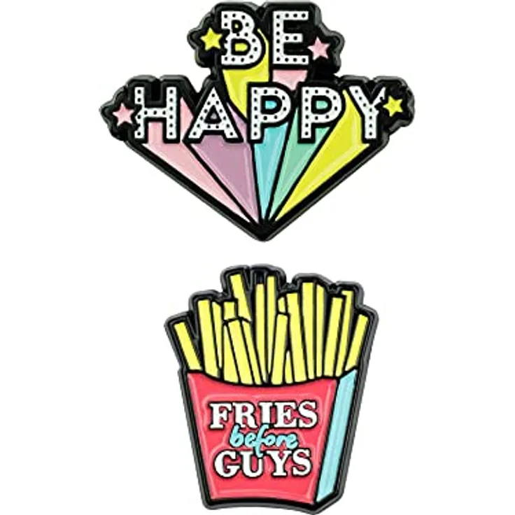 Legami - Set mit 2 Aufklebern aus Metall, 3,2 x 2,5 cm, Einweg, Cutie, zum Anbringen auf Tagebuch, Smartphone und anderes Zubehör, Be Happy, vollständige Haftung nach 10 Minuten