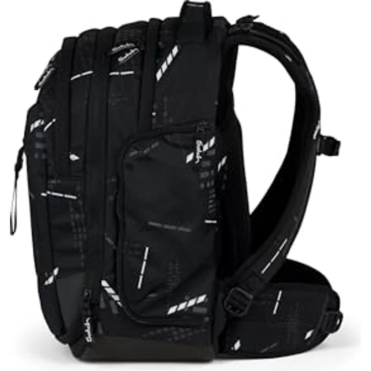 Satch Schulrucksack Match Reflective Style 2024, Polyester aus recycelten PET-Flaschen, erweiterbar auf 35 Liter, schwarz – Bild 4