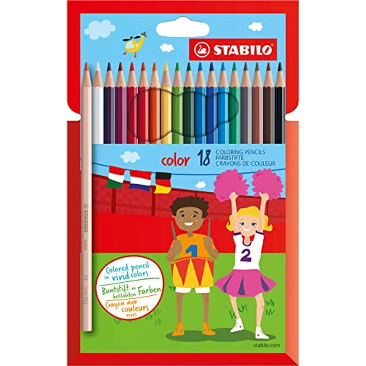 Buntstift - STABILO color - 18er Pack - mit 18 verschiedenen Farben inklusive 3 Neonfarben – Bild 1