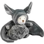 Bukowski Ziggy Plüschteddybär, graue Fledermaus 15 cm, kuschelweicher Plüsch, handwaschbar bis 30°C
