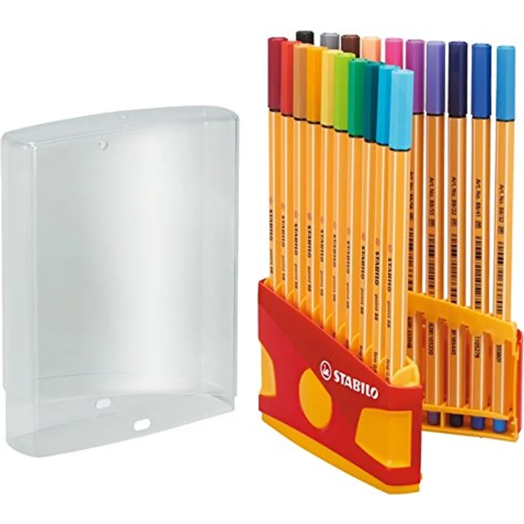 Fineliner - STABILO point 88 ColorParade - 20er Tischset in rot/orange - mit 20 verschiedenen Farben und Hängelasche – Bild 2