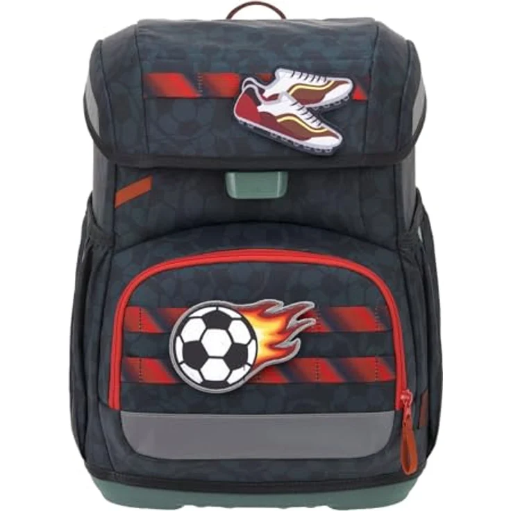 LÄSSIG Schulranzen Set 7-teilig Light Unique Football, ergonomisches Tragesystem, dunkelblau – Bild 2
