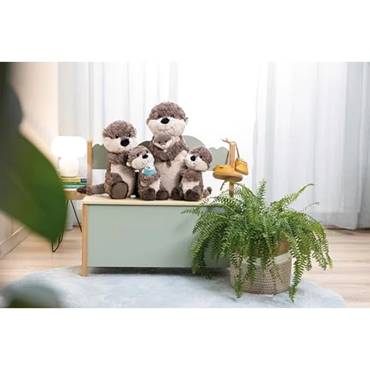 NICI Kuscheltier Otter Oda mit Fisch, 25 cm, grau-beige, schlenkernd aus NICI-Plüsch – Bild 2