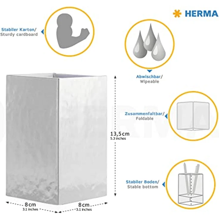 HERMA Stiftehalter Katzen, stabiler Federmäppchen aus Karton, faltbar, 8,0 x 8,0 x 13,5 cm – Bild 5