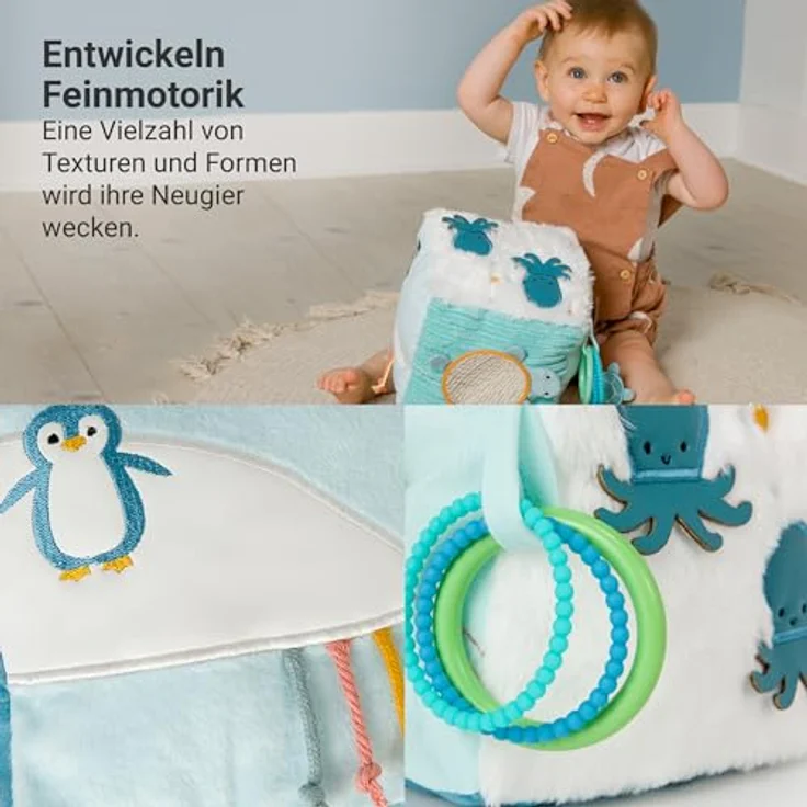 Little Big Friends Weicher Aktivwürfel Ozean, Kuscheltier mit vielseitigen Spielmöglichkeiten – Bild 3