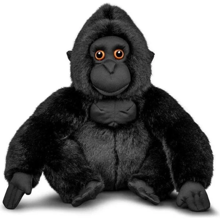 Tobar Plüsch Gorilla Kuscheltier, Berggorilla mit realistischem Aussehen, 23 cm hoch, schwarz