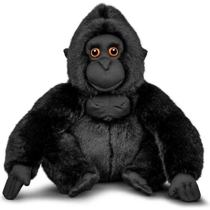 Tobar Plüsch Gorilla Kuscheltier, Berggorilla mit realistischem Aussehen, 23 cm hoch, schwarz