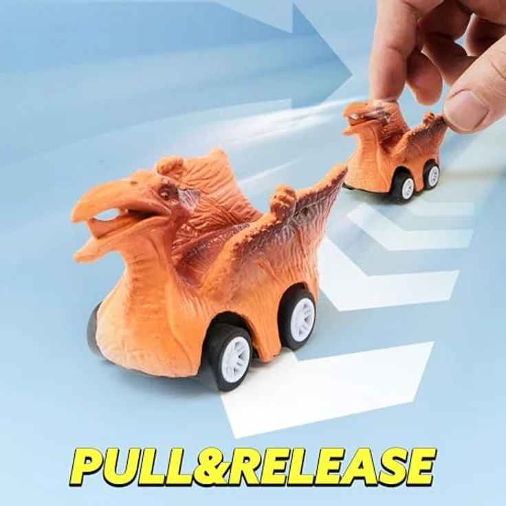 JOYIN 13-in-1 Dinosaurier-Transportwagen mit Sound und Lichtern, inkl. 12 Mini-Dino-Autos und Hubschrauber, Spielzeug für Kinder 3–5 Jahre – Bild 5