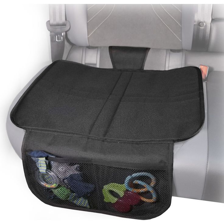 Zamboo Autositz-Schutzunterlage mit Netztasche, universell einsetzbar, schwarz, 47 x 42,5 cm
