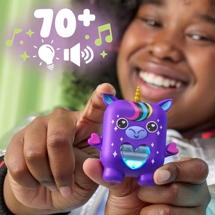 Nano-Mals Stardream, elektronisches Einhorn Fidget-Tierchen mit farbwechselnder Herzanzeige und ansteckbarem Outfit, Taschenformat – Bild 5